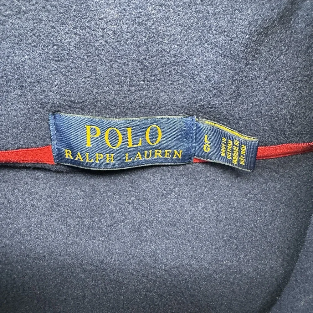 Polo Ralph Lauren Fleece Full Zip Vest Mens Large Navy Blue